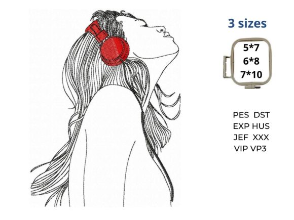 Review: Girl with Headphones Embroidery Design